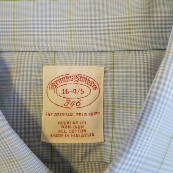 Brooks Brothers 346 Blue Green Stripe Dress Shirt - Picture 3 of 3